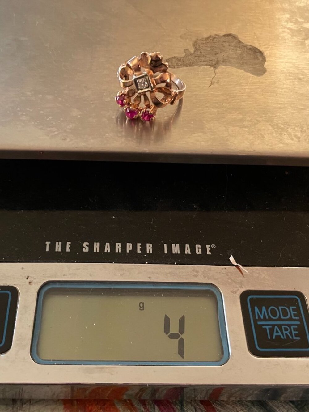 Vintage 14k Gold Ring Rose Gold 1920s - 1940s Art Deco Sz 5.5 RARE 4 grams - Picture 7 of 14